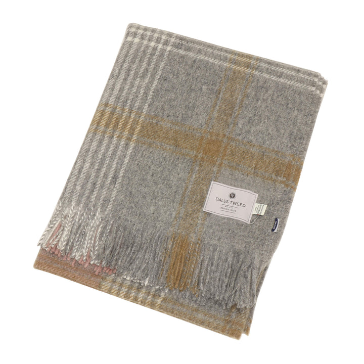 Dales By Moon Classic Check Throw Silver/Pink