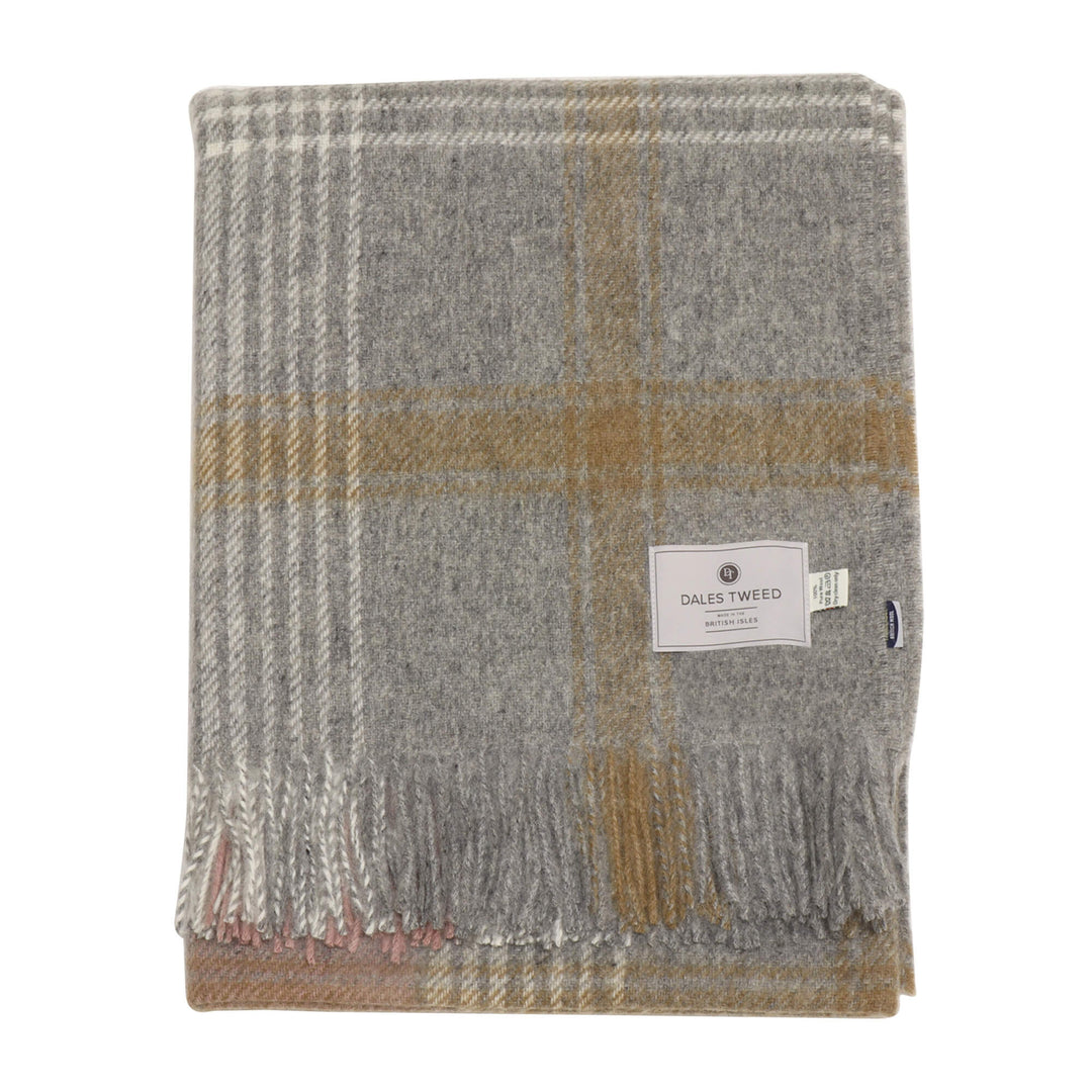 Dales By Moon Classic Check Throw Silver/Pink