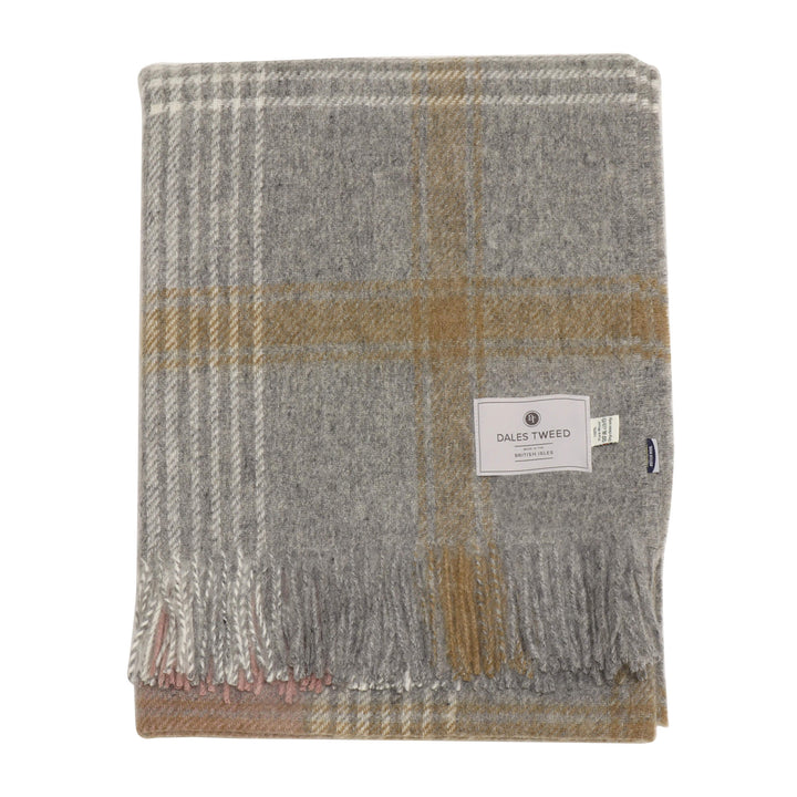 Dales By Moon Classic Check Throw Silver/Pink
