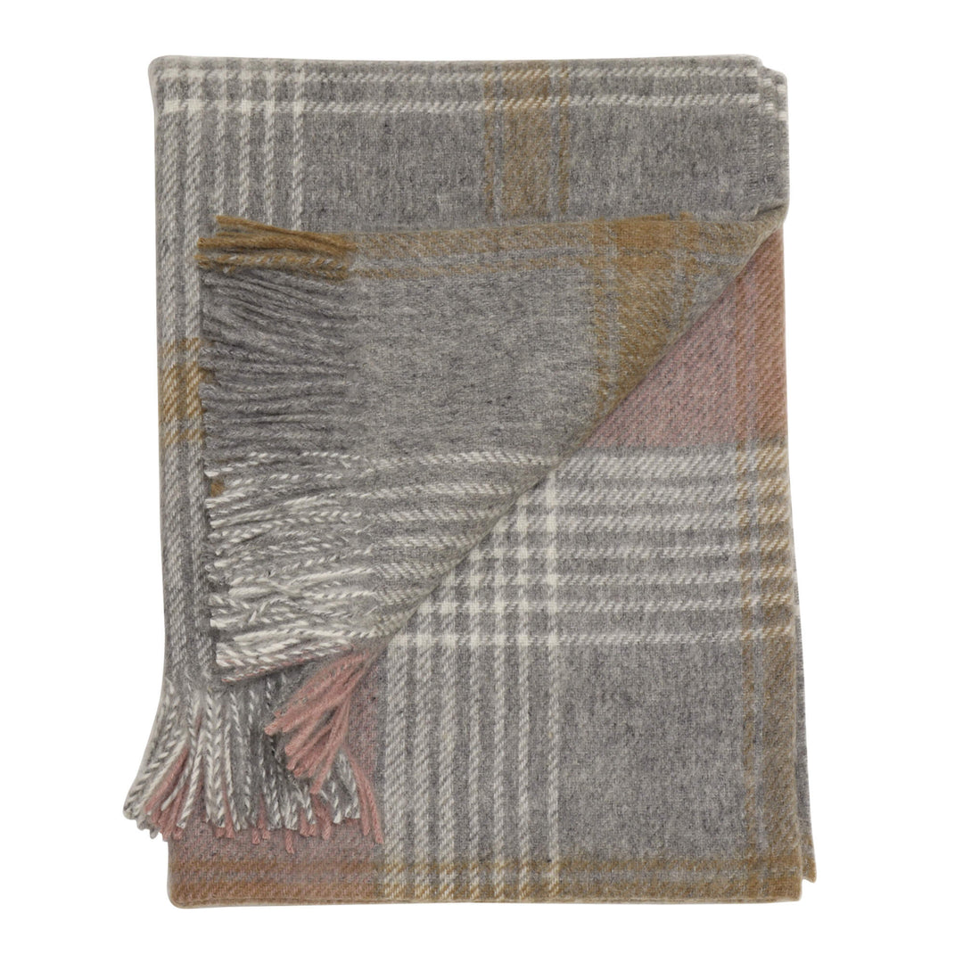 Dales By Moon Classic Check Throw Silver/Pink