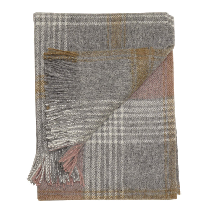 Dales By Moon Classic Check Throw Silver/Pink