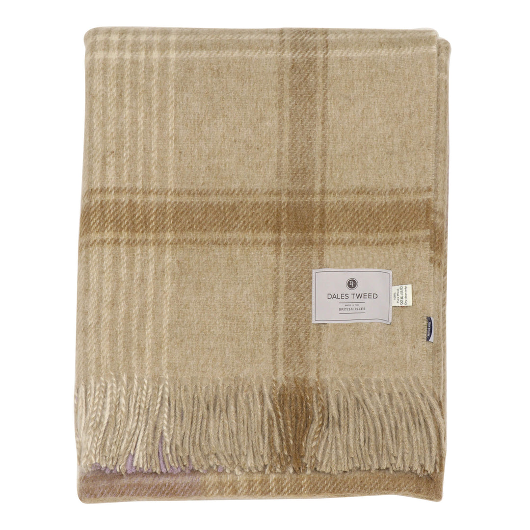 Dales By Moon Classic Check Throw Lilac/Camel