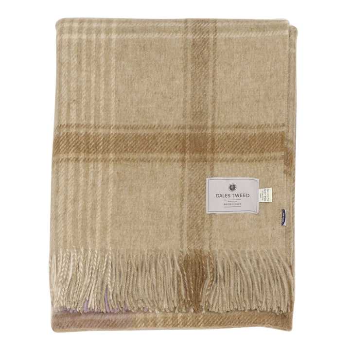 Dales By Moon Classic Check Throw Lilac/Camel