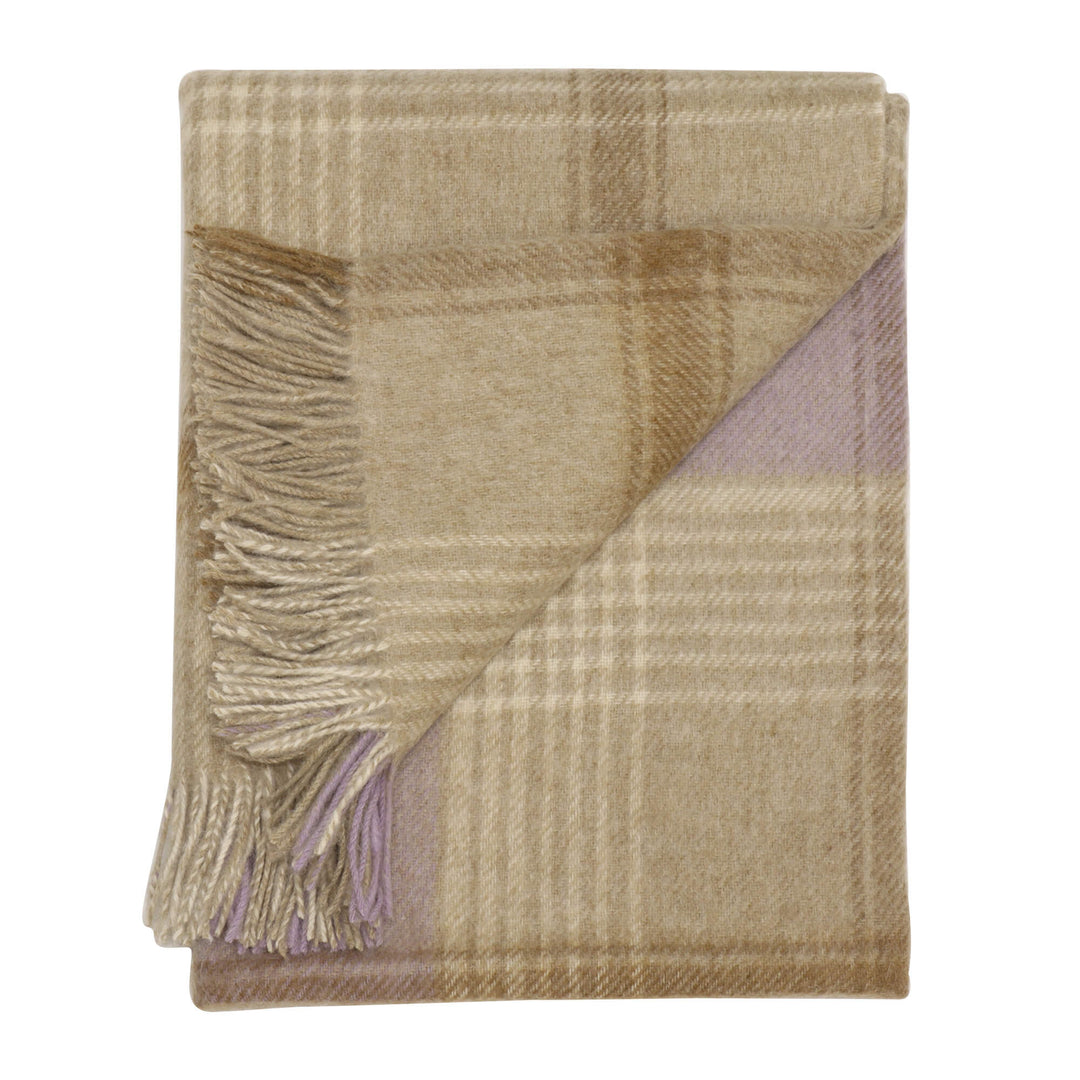 Dales By Moon Classic Check Throw Lilac/Camel