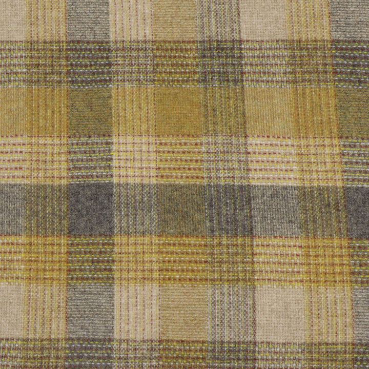 Dales By Moon Patchwork Check Wool Throw Gold
