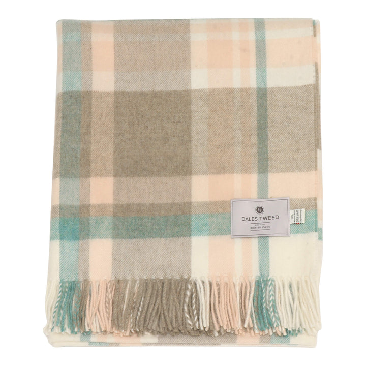 Dales By Moon Portree Merino Wool Throw Natural/Rose