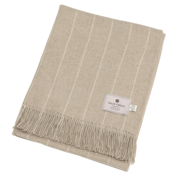 Dales by Abraham Moon Pinstripe Beige Throw