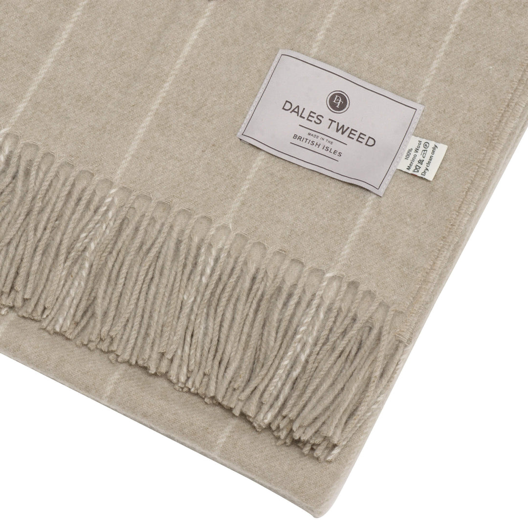 Dales by Abraham Moon Pinstripe Beige Throw