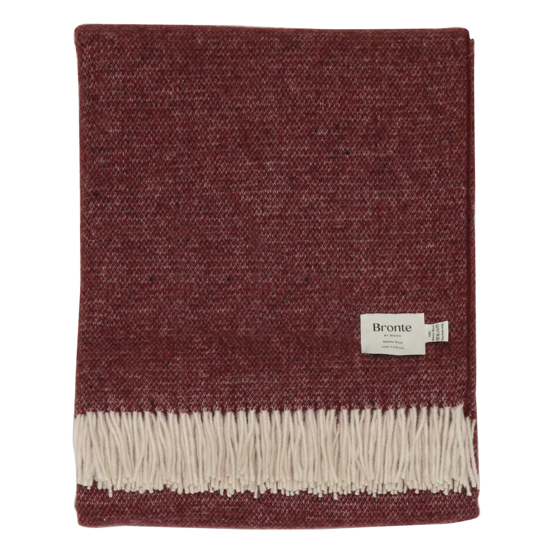 Bronte By Moon Donegal Merino Wool Throw Burgundy