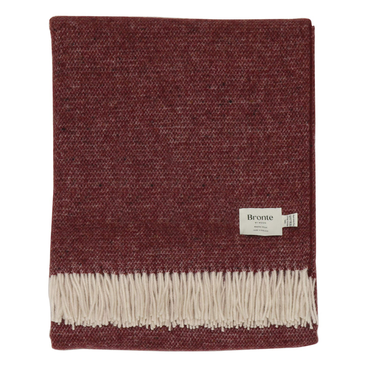 Bronte By Moon Donegal Merino Wool Throw Burgundy
