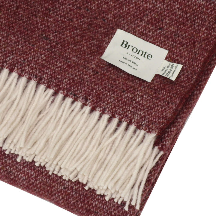Bronte By Moon Donegal Merino Wool Throw Burgundy