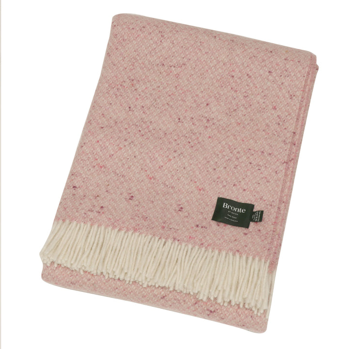 Bronte By Moon Donegal Wool Throw Pink