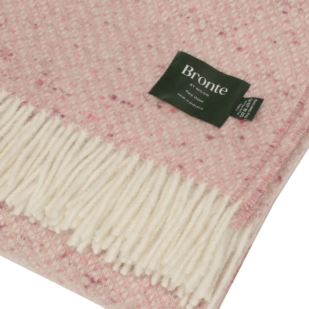Bronte By Moon Donegal Wool Throw Pink