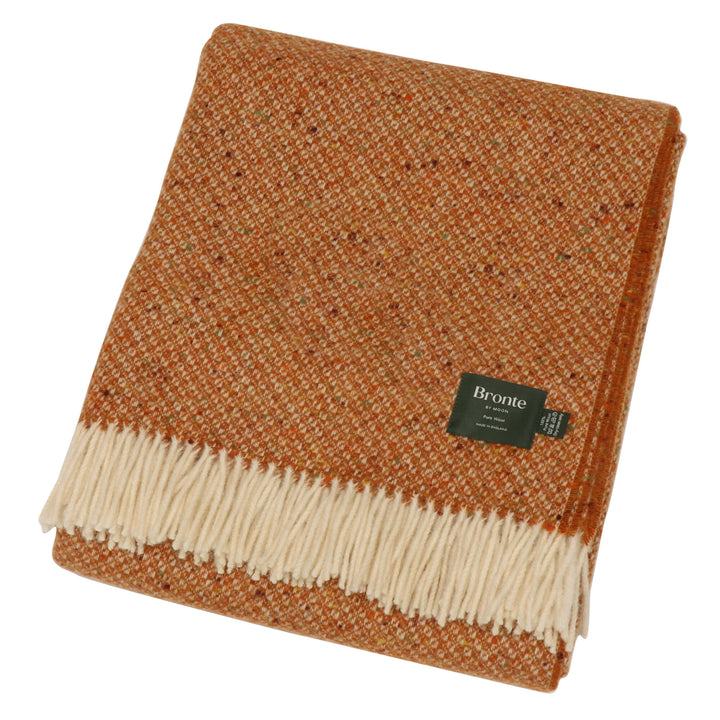 Bronte By Moon Donegal Wool Throw Orange