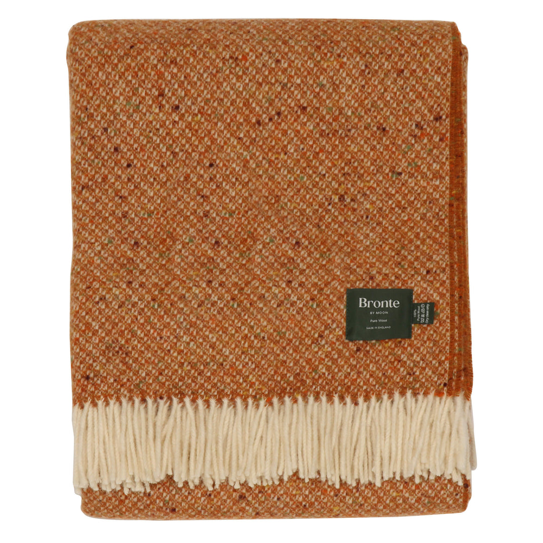 Bronte By Moon Donegal Wool Throw Orange