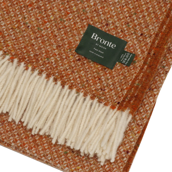 Bronte By Moon Donegal Wool Throw Orange