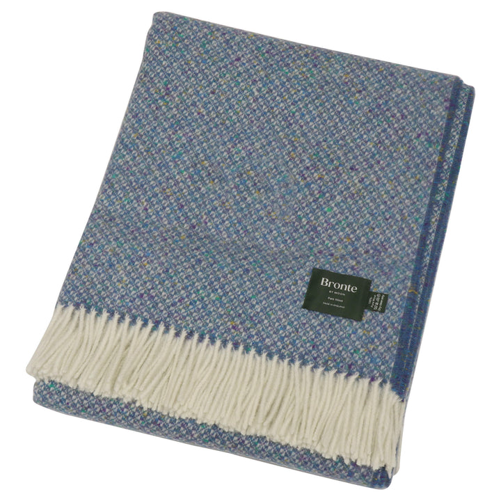 Bronte By Moon Donegal Wool Throw Blue