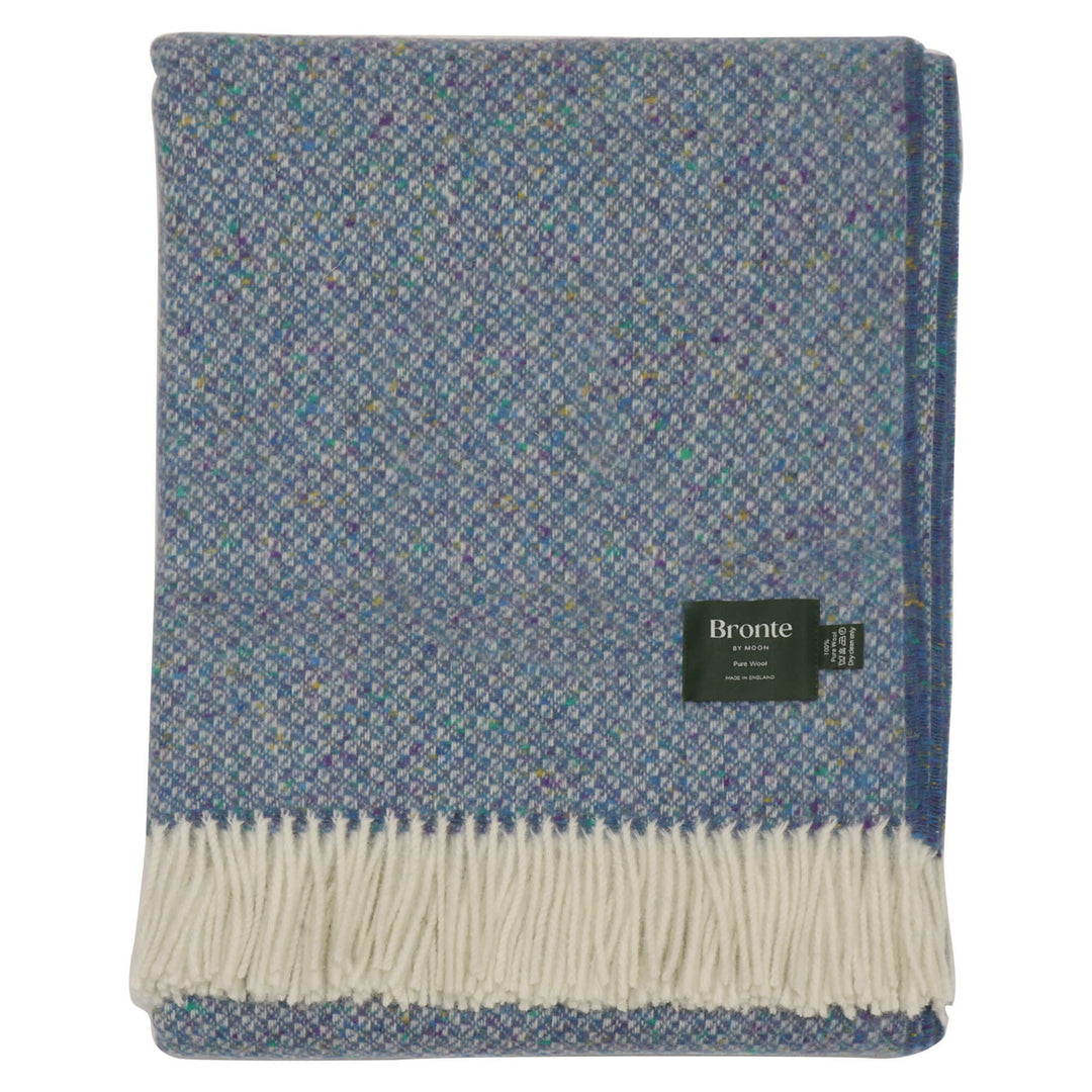 Bronte By Moon Donegal Wool Throw Blue