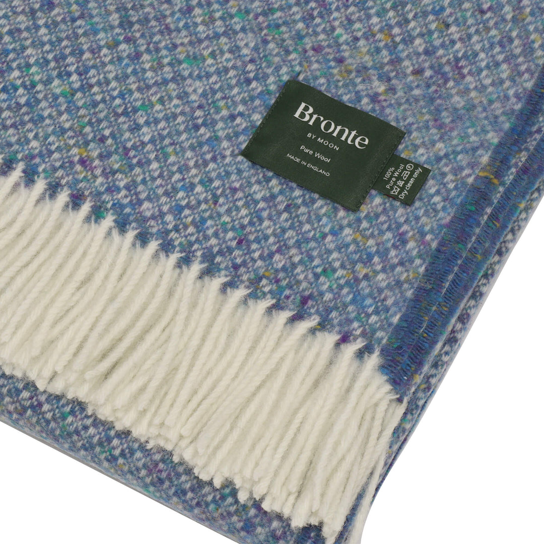 Bronte By Moon Donegal Wool Throw Blue