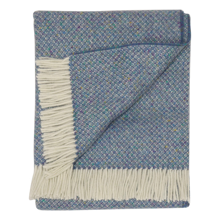 Bronte By Moon Donegal Wool Throw Blue