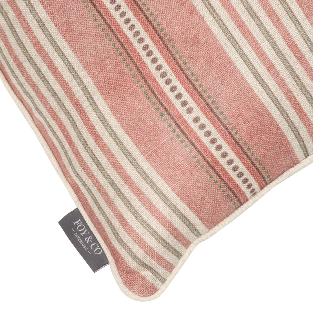 Ashbury Stripe Dusky Rose 60x40cm Cushion