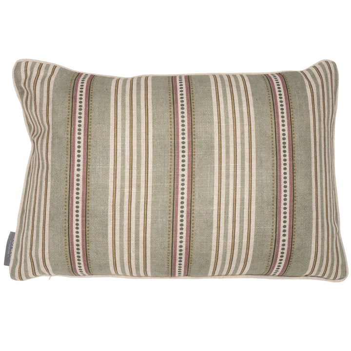 Ashbury Stripe Dusky Seagrass/Plum 60x40cm Cushion