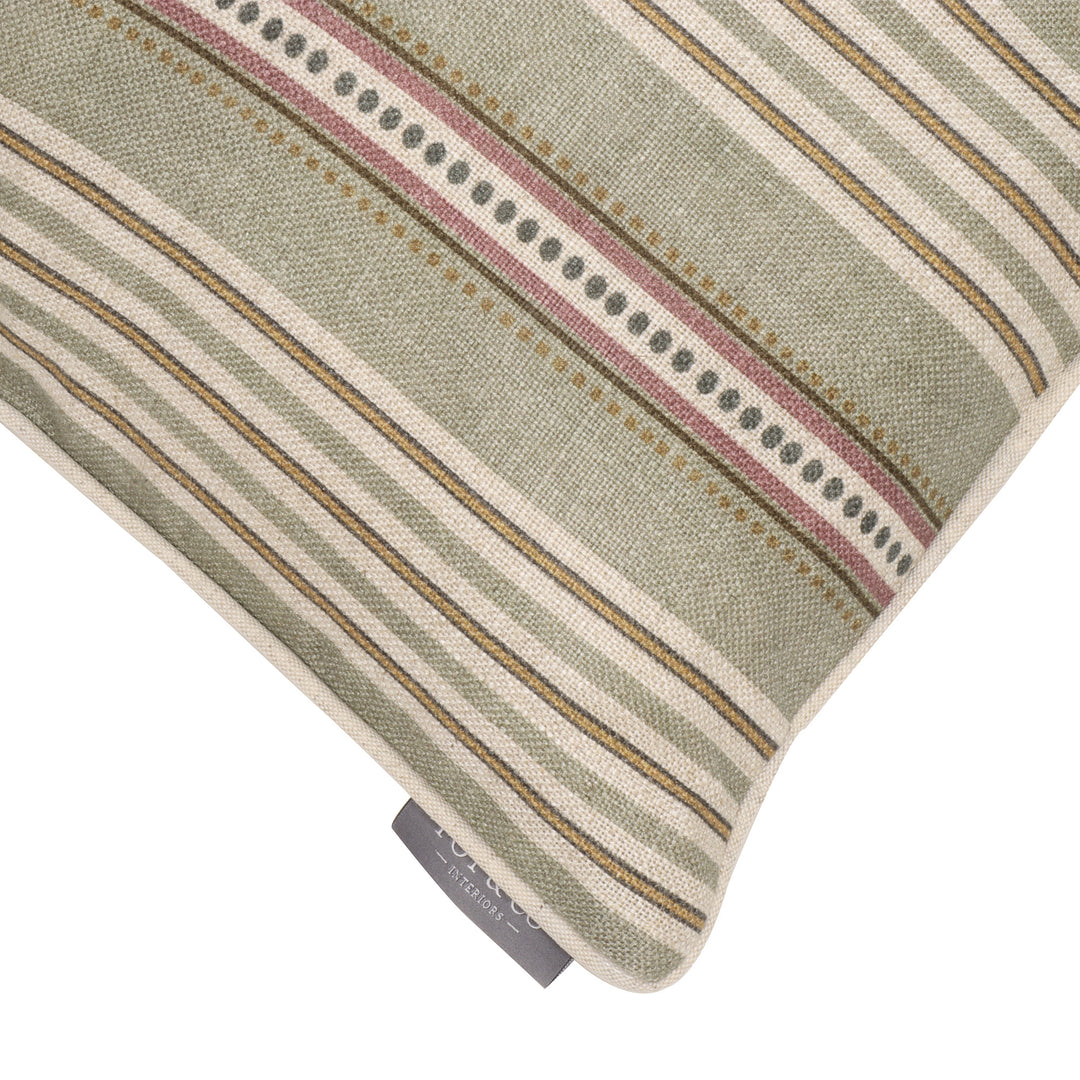 Ashbury Stripe Dusky Seagrass/Plum 60x40cm Cushion