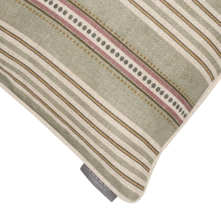 Ashbury Stripe Dusky Seagrass/Plum 60x40cm Cushion