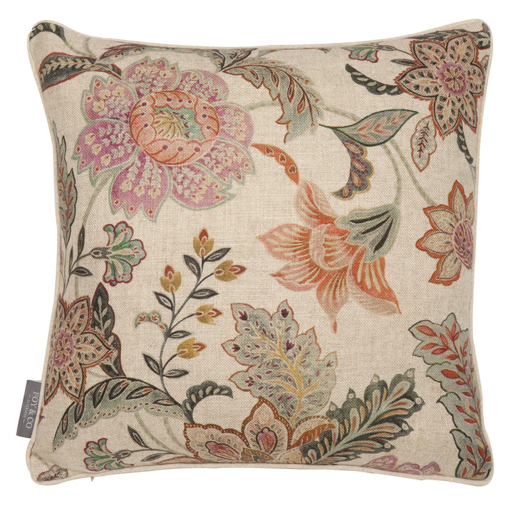 Ashbury Floral Seagrass/Plum 50x50cm Cushion