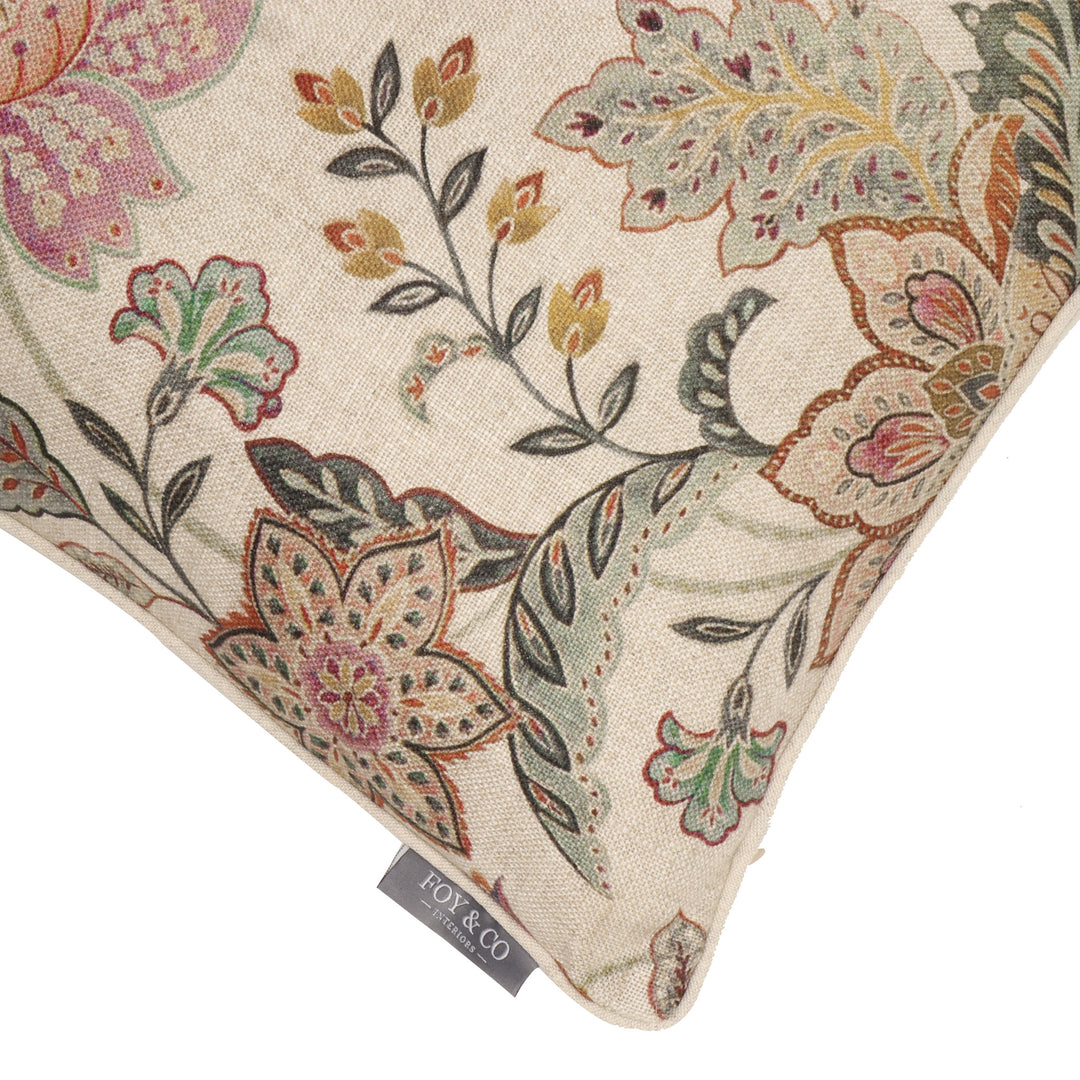 Ashbury Floral Seagrass/Plum 50x50cm Cushion