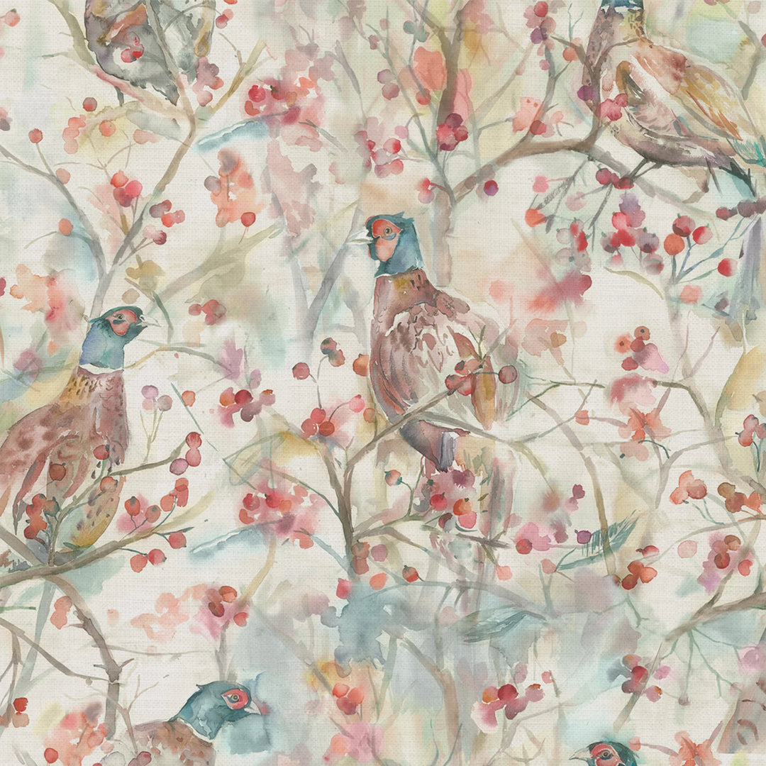 Voyage Blackberry Row Cream Fabric