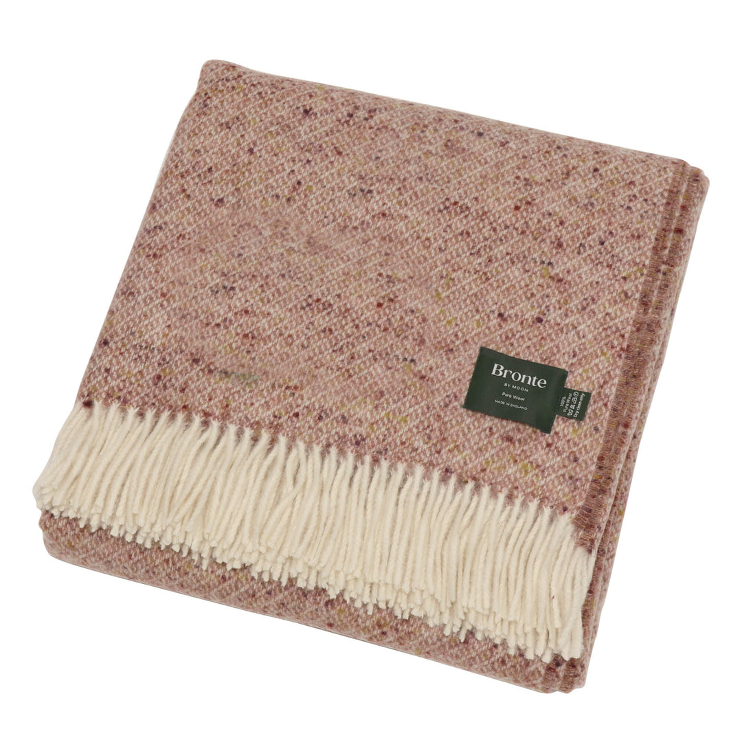Bronte By Moon Donegal Wool Throw Pink