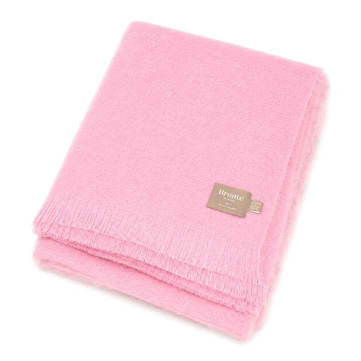 Bronte By Moon Luxury Mohair Wool Throw Rose Lavender