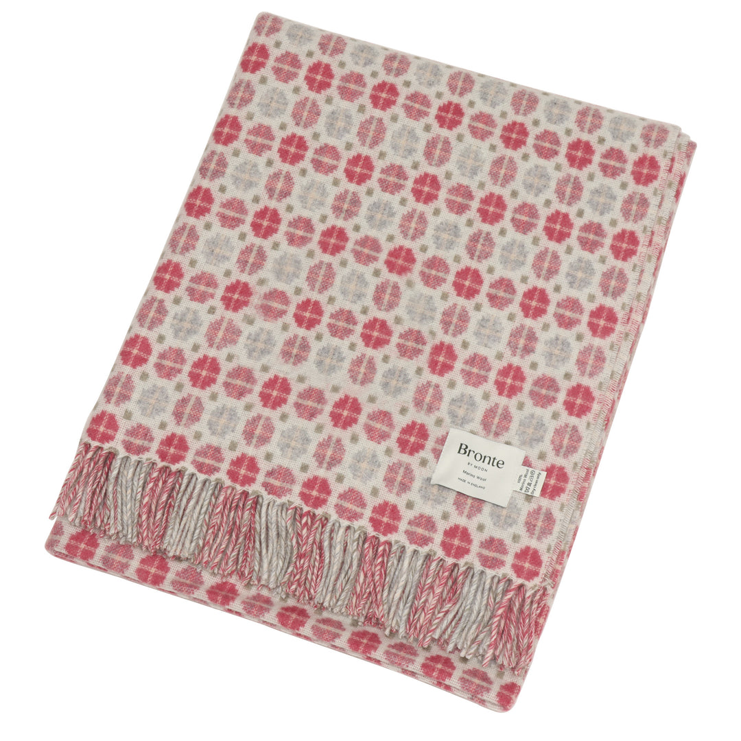 Bronte By Moon Milan Merino Wool Throw Pink