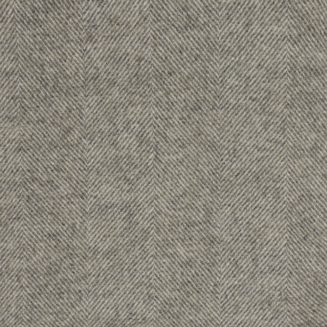 Bronte By Moon Herringbone Wool XL Throw Vintage Grey