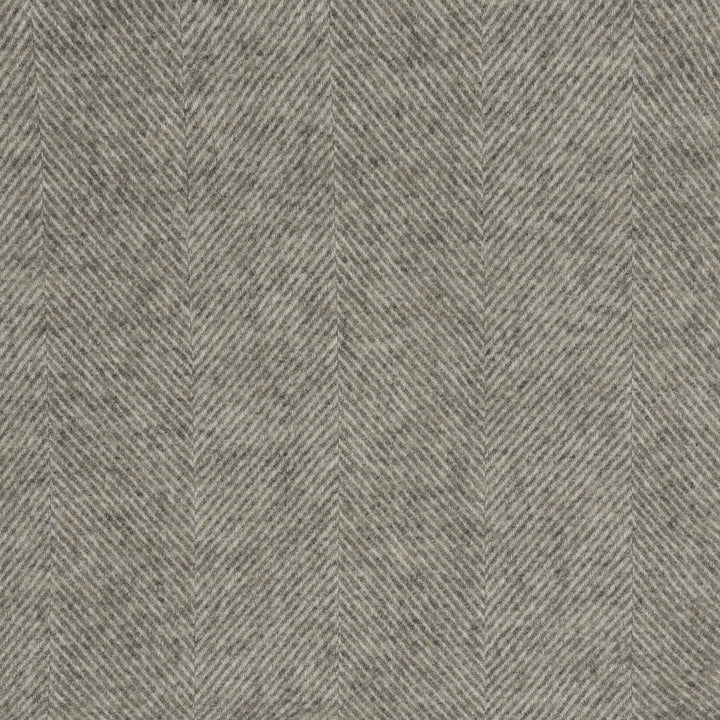 Bronte By Moon Herringbone Wool XL Throw Vintage Grey