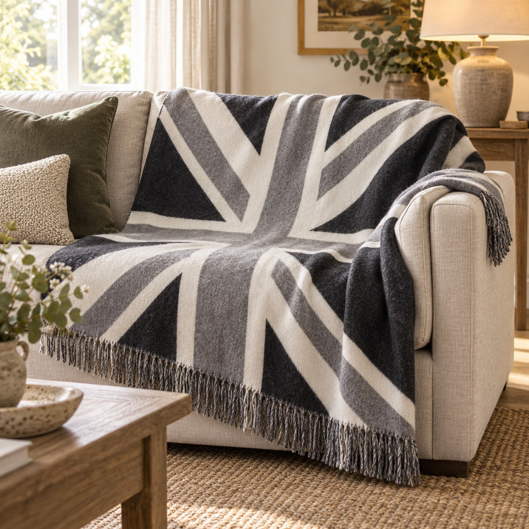 Bronte By Moon Union Jack Throw Grey