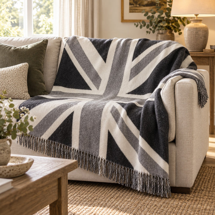 Bronte By Moon Union Jack Throw Grey