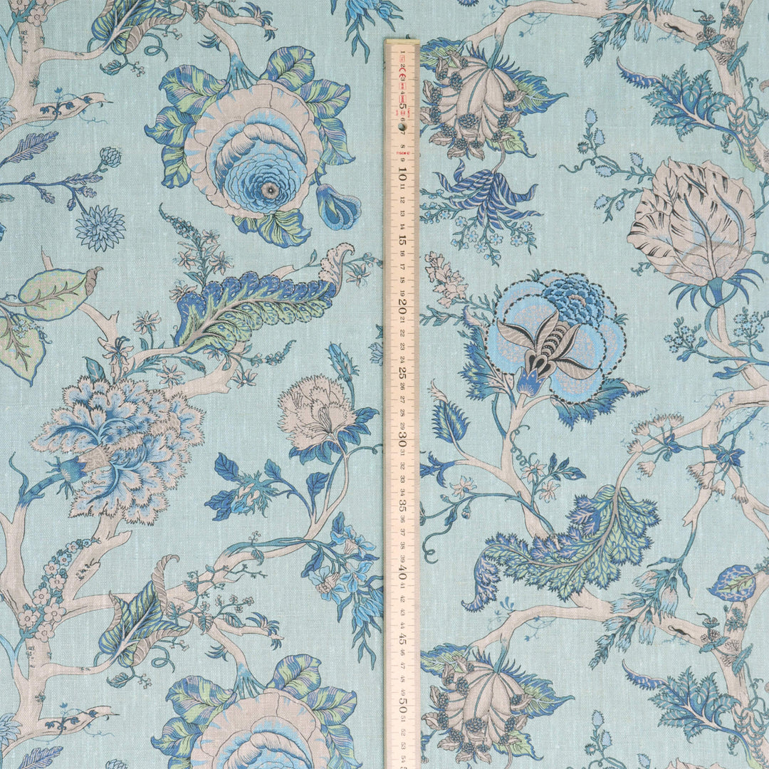Bukhara Floral Cyan Double Width Fabric