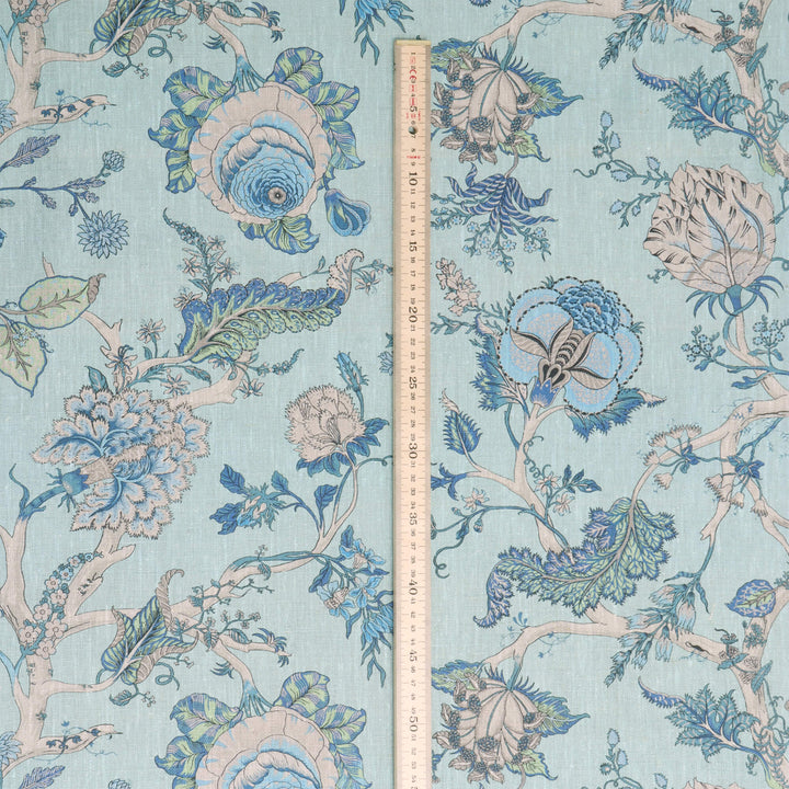 Bukhara Floral Cyan Double Width Fabric