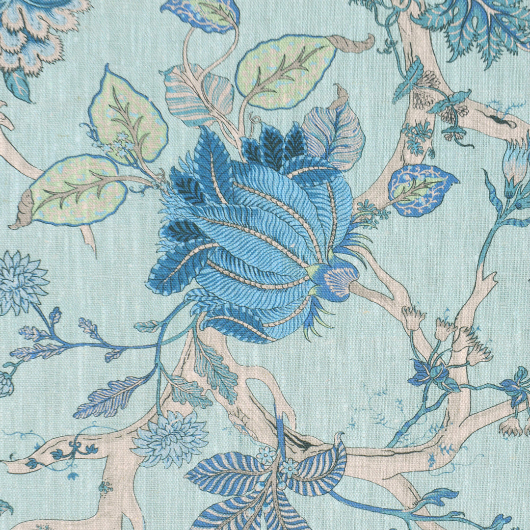 Bukhara Floral Cyan Double Width Fabric