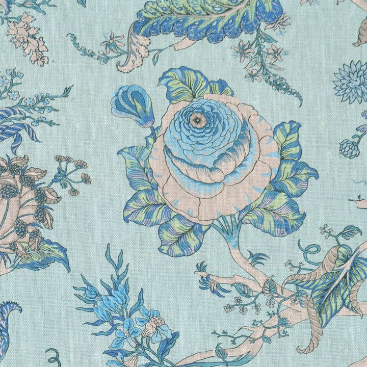 Bukhara Floral Cyan Double Width Fabric
