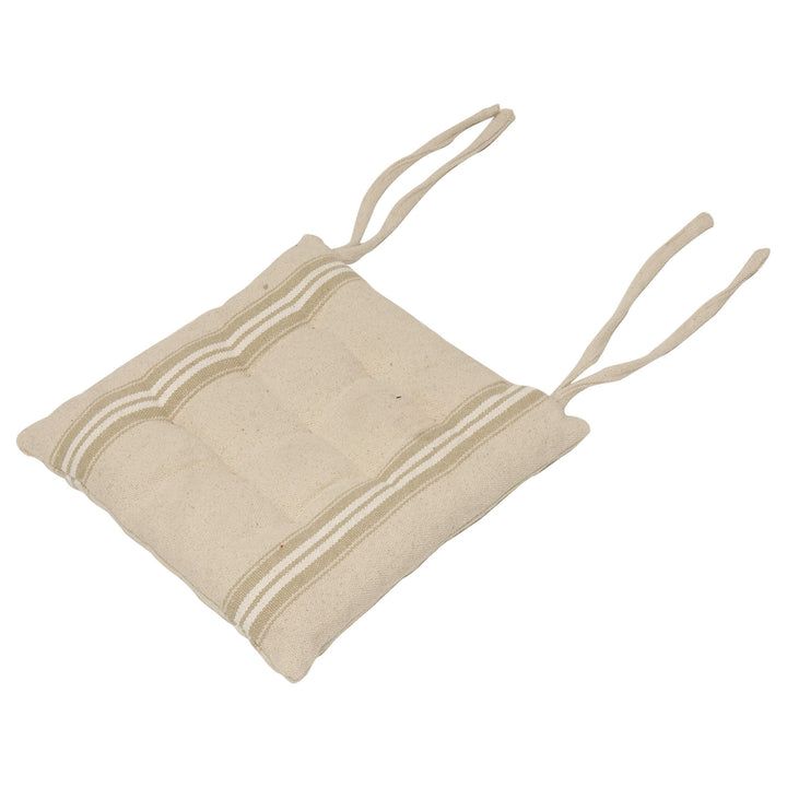 Donan Stripe Beige/White Seat Pad