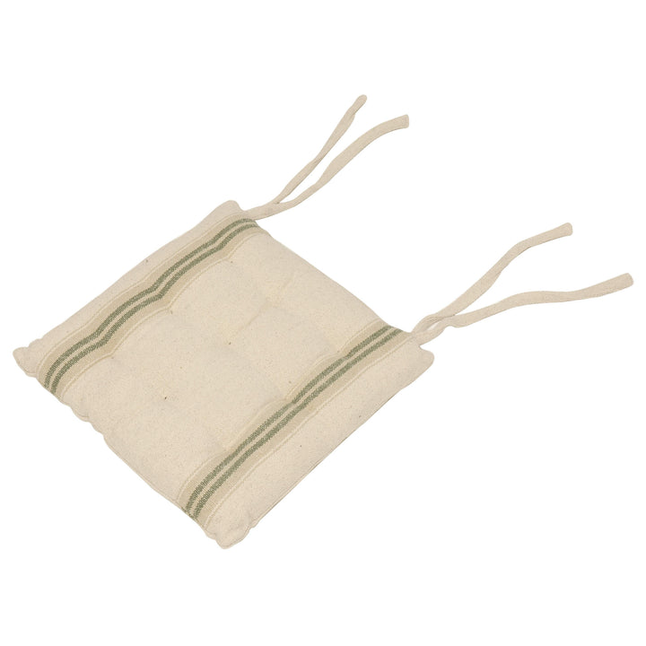 Donan Stripe Beige/Green Seat Pad