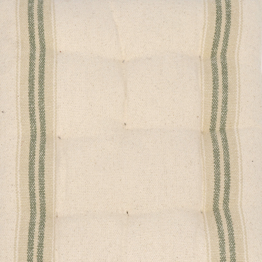 Donan Stripe Beige/Green Seat Pad
