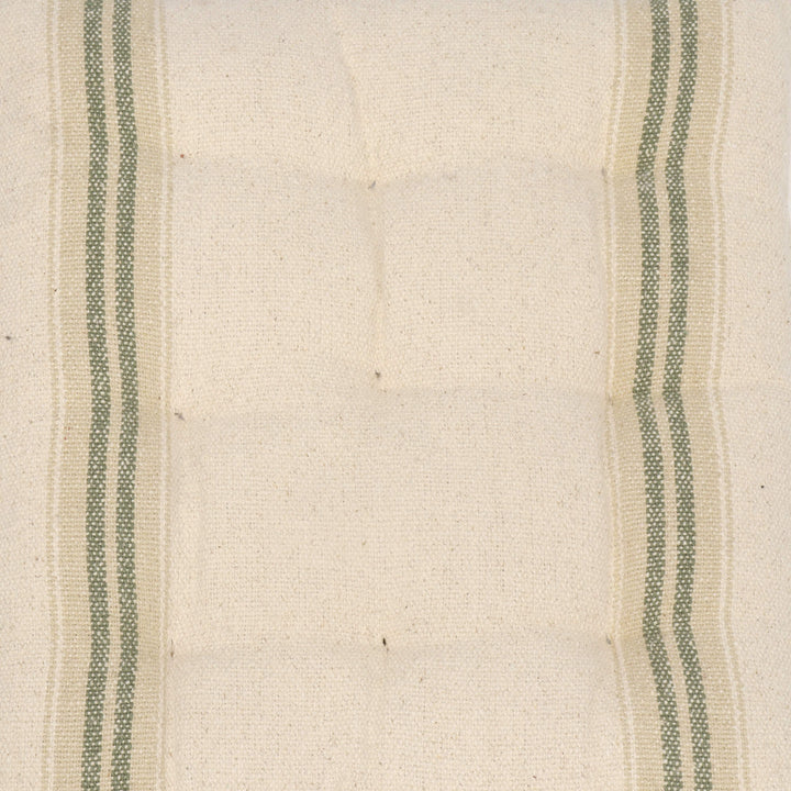 Donan Stripe Beige/Green Seat Pad
