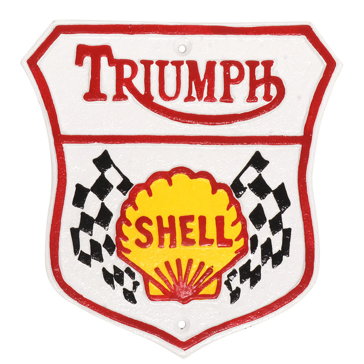 Triumph Shell Cast Iron Wall Sign