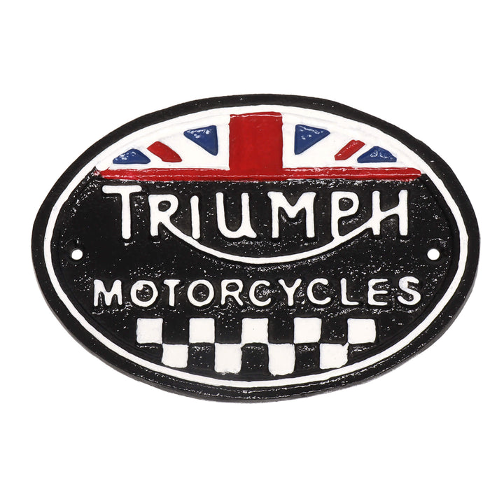 Triumph Motorcycles Oval Cast Iron Wall Sign