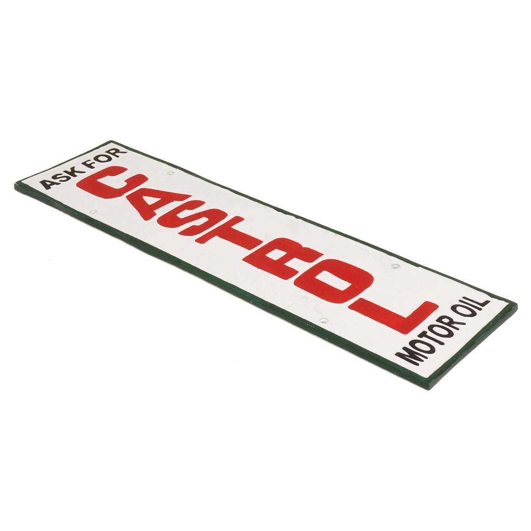 Castrol Ask For Large Cast Iron Wall Sign