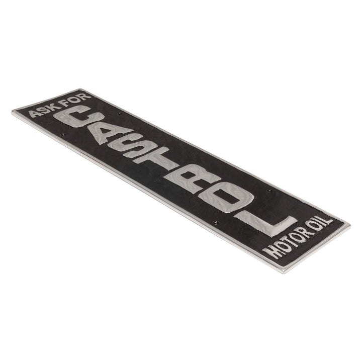 Castrol Ask For Black Aluminium Cast Iron Wall Sign
